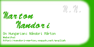 marton nandori business card