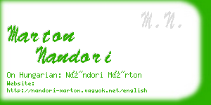 marton nandori business card